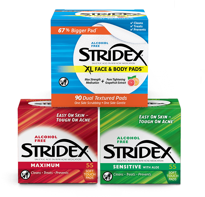 Stridex - Maximum, Sensitive, and XL Face and Body Pads